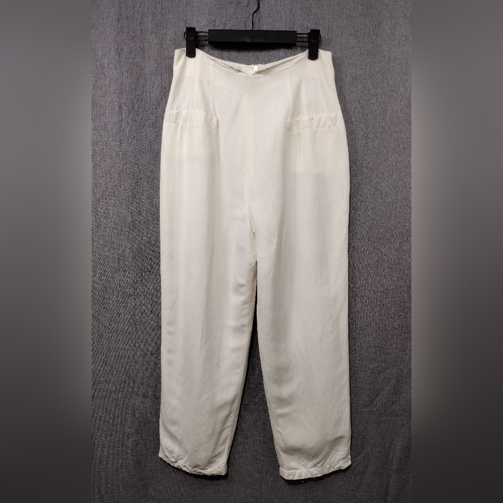Vintage Deane & White Linen Blend Pants Womens 10 White Office Career Minimalist